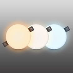 Solight LED podhľadové svietidlo CCT, IP44, 8W, 720lm, 3000K, 4000K, 6000K, kruhové biele