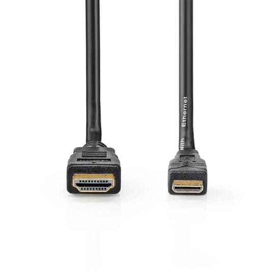 Nedis HDMI kábel s Ethernetom, HDMI 1.4 A konektor - HDMI mini konektor, 2m