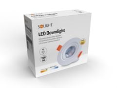 Solight LED podhľadové svetlo bodové, 9W, 720lm, 3000K, okrúhle, biele