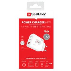 Skross USB A+C nabíjací adaptér Power Charger 65W GaN EU, Power Delivery, typ C