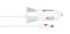 Skross USB Car Charger & Lightning Connector, integrovaný kábel + 1x USB výstup, max. 3400mA