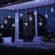 ACA Lightning LED vianočný záves Hviezdičky, 3x3m, studená biela, IP44, 100 LED