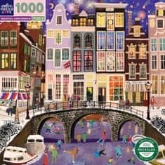 eeBoo Štvorcové puzzle Kúzelný Amsterdam 1000 dielikov