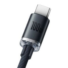 BASEUS Crystal Shine USB kábel na USB-C, 100 W, 1,2 m čierny