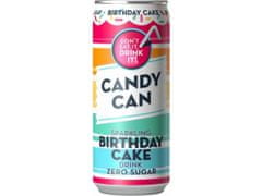Candy Can Birthday Cake sýtená limonáda bez cukru s príchuťou jahody a vanilky 330ml