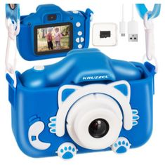 Iso Trade Detský digitálny fotoaparát, 32GB, mačička | modrý