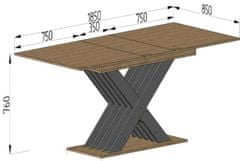 VerDesign ROAD rozkladací jedálenský stôl, kraft zlatý-antracit