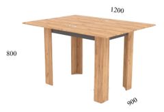 VerDesign LILY rozkladací jedálenský stôl, kraft zlatý-antracit 