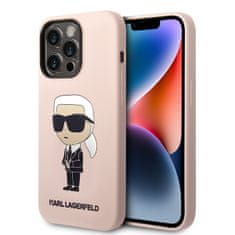 Karl Lagerfeld Zadný kryt Liquid Silicone Ikonik NFT pre iPhone 15 Pro Pink