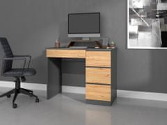 Bývaj s nami SK JASMIN písací stôl so zásuvkami, antracit/ dub artisan, pravý