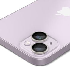 Spigen Ez Fit Optik 2x ochranné sklo na kameru na iPhone 14 / 14 Plus / 15 / 15 Plus, fialové