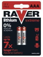 GP lítiová batéria 1,5 V RAVER AAA (R03) Extreme 2ks