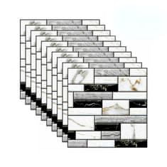 Netscroll 3D Samolepiace stenové nálepky s mramorovým vzhľadom (10 kusov), 30x30 cm, jednoduchá aplikácia, pridajte domovu nádych sviežosti a luxusu, StickMarble