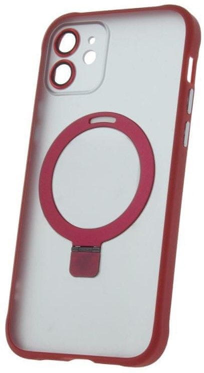 Forever Silikónové TPU puzdro Mag Ring pre iPhone 12 červené (TPUAPIP12MRTFORE)