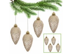 sarcia.eu Zlaté šišky na vianočný stromček, vianočné ozdoby 4 ks. 1 balík