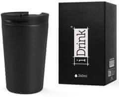 I-Drink Nerezový kovový termohrnček, vzor čierna, 260 ml