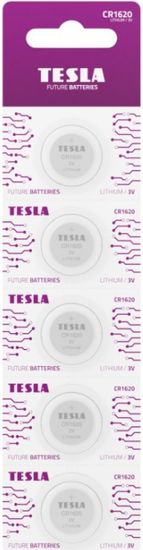 TESLA - batéria CR1620, 5ks, CR1620