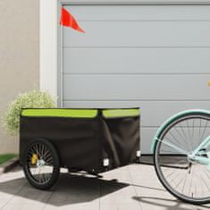 Vidaxl Vozík za bicykel, čierno zelený 45 kg, železo