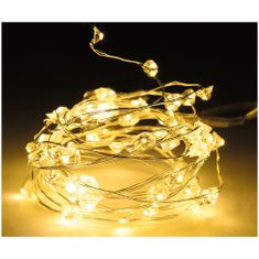 EDANTI Bleskové Drôtové Svetlá 20 Led Batériové Napájanie Vianočná Dekorácia Teplá Biela 95 Cm Diamanty