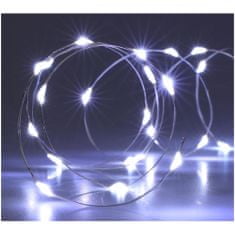 EDANTI Bleskové Drôtové Svetlá 100 Led Batériové Napájanie Vianočná Dekorácia Studená Biela 495 Cm