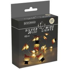 Excellent Houseware Bleskové Drôtové Svetlá 20 Led Batériové Napájanie Vianočná Dekorácia Teplá Biela Vzor Snehuliak 95 Cm