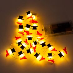 Excellent Houseware Bleskové Drôtové Svetlá 20 Led Batériové Napájanie Vianočná Dekorácia Teplá Biela Vzor Snehuliak 95 Cm