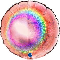 Grabo Nafukovací balónik okrúhly 46cm holografický s glitrami ružový svetlo -