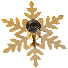 EDANTI Vianočný Svietnik Vianočná Dekorácia Zlatá Snehová Vločka 3,5X11,5 Cm