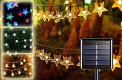 CoolCeny Dekoratívna vonkajšia solárna reťaz so 40 LED – Lights Star - Biela