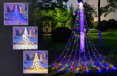 CoolCeny Vianočná LED svetelná reťaz - vodopád s hviezdou - Biela