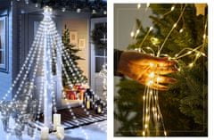 CoolCeny Vianočná LED svetelná reťaz - vodopád s hviezdou - Biela