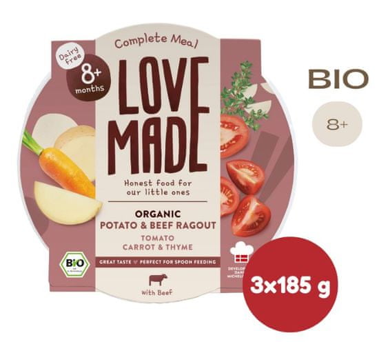 LoveMade Bio Hovädzie ragú so zemiakmi od 8 mesiacov 3ks