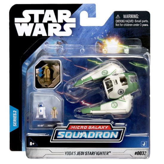 Star Wars Micro Galaxy Squadron s 8 cm figúrkou vozidla - Yoda's Jedi Starfighter - Yoda + R2-D2