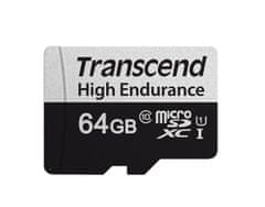 Transcend 64GB microSDXC 350V UHS-I U1 (Class 10) High Endurance pamäťová karta, 95MB/s R, 45MB/s W