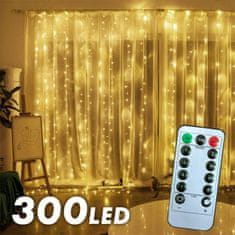 Shopdbest 300 LED Svetiel s Diaľkovým Ovládaním - Na Oslavy, Párty a Špeciálne Udalosti, Jednoduchá Inštalácia s 10 Hákmi
