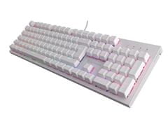 Genesis herná mechanická klávesnica THOR 303/RGB/Outemu Peach Silent/Drôtová USB/US layout/Biela