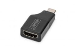 Digitus Adaptér USB-Type-C, USB-C na HDMI typu A, 4K @ 30HZ 4K @ 30Hz, hliník - púzdro, čierna