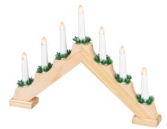 MAGIC HOME Svietnik imitácia dreva 7 LED, teplá biela