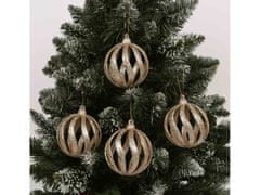 sarcia.eu Zlaté ozdoby na vianočný stromček, sada prelamovaných guličiek, ozdoby na vianočný stromček 8 cm, 6 ks. 1 balik