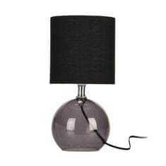 ModernHome Čierna stojaca lampa so skleneným podstavcom