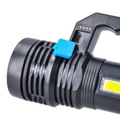 Solight LED ručné nabíjacie svietidlo s bočným svetlom, 150+100lm, Li-Ion