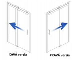 REA Nixon, sprchovací kút s posuvnými dverami 130(dvere) x 80(stena), ľavý, číre sklo, chrómový profil, KPL-00409