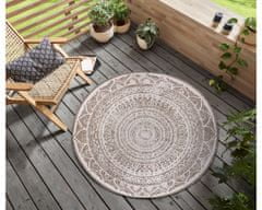 NORTHRUGS Kusový koberec Twin Supreme 105498 Linen kruh – na von aj na doma 140x140 (priemer) kruh