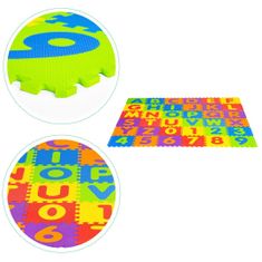EcoToys Penová podložka Puzzle čísla a písmená 178x178 cm farebná