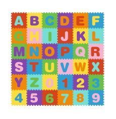 EcoToys Penová podložka Puzzle čísla a písmená 178x178 cm farebná