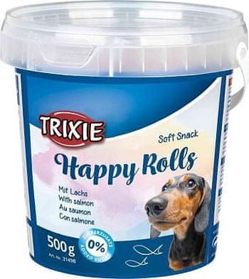 Trixie Soft Snack Happy Rolls - tyčinky s lososem, kyblík 500 g