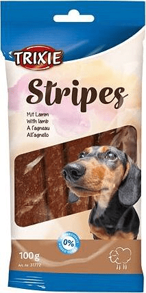 Trixie STRIPES - jehněčí pásky 10 ks / 100 g