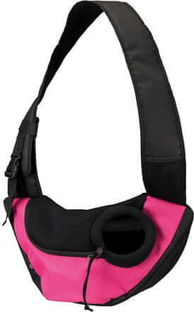 Trixie Taška přes rameno SLING, 50 x 25 x 18cm, růžovo/černá (max. 5kg)
