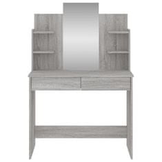 Vidaxl Toaletný stolík so zrkadlom sivý sonoma 96x39x142 cm