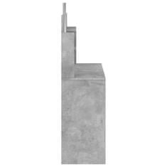 Vidaxl Toaletný stolík so zrkadlom betónovo sivý 96x39x142 cm